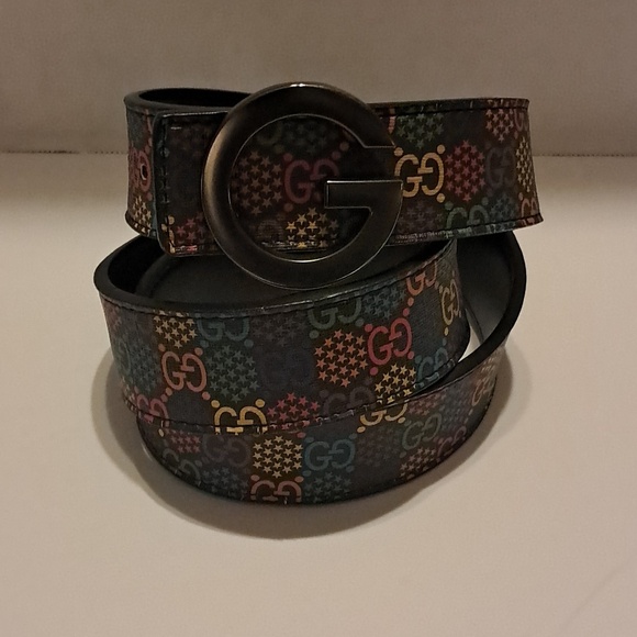 Gucci Supreme Monogram Psychedelic Belt Made In Italy Size 48/120 Colorful Fun